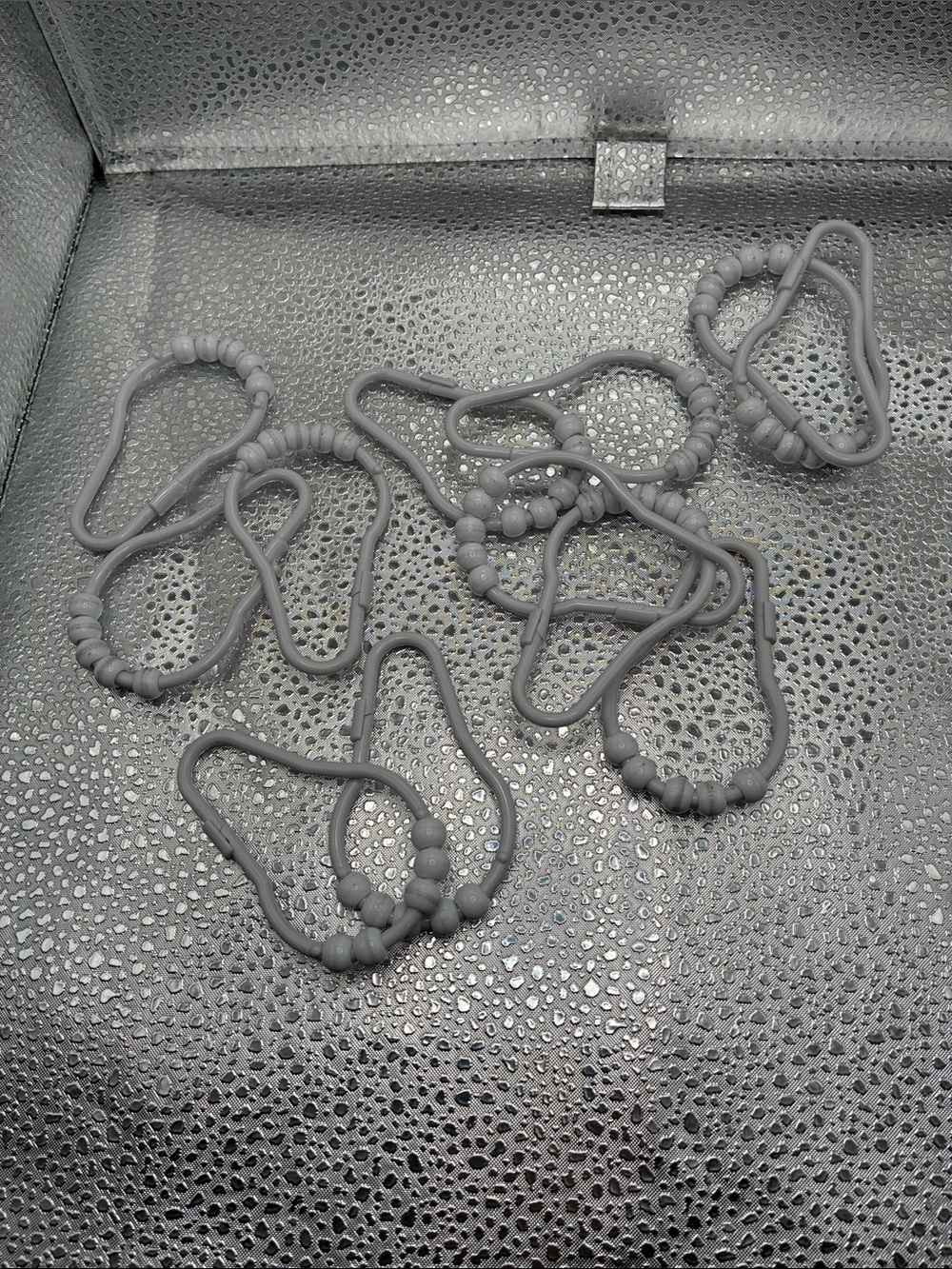 Beaded shower curtain hooks 12pack